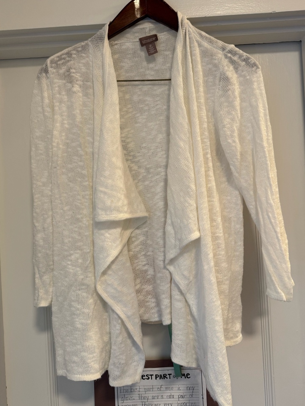 Chico’s White Open-Front Women's Cardigan